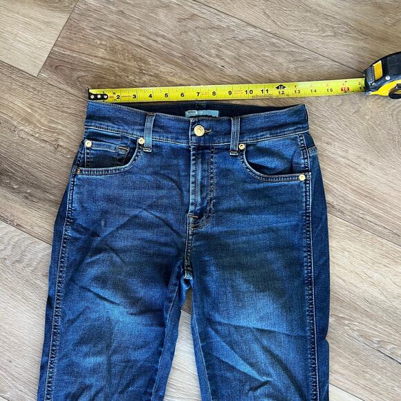 7 FOR ALL MANKIND Women's Bootcut Tailorless Jeans Size 27 In Medium Wash - Picture 3 of 14